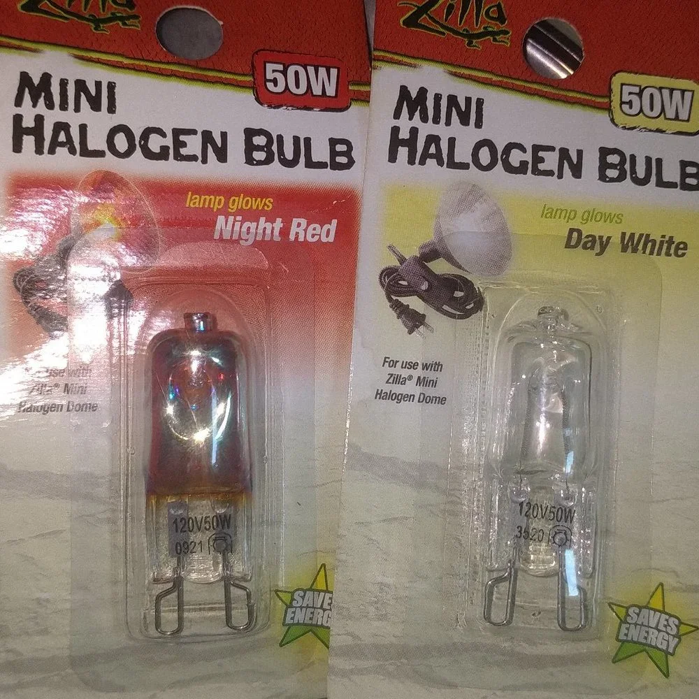 A halogen light mini done, 50w daylight bulb also 50w heat